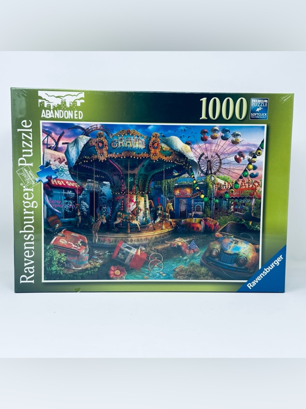 Ravensburger Abandoned Gloomy Carnival Jigsaw Puzzle 1000 Pc Soft Click Sealed